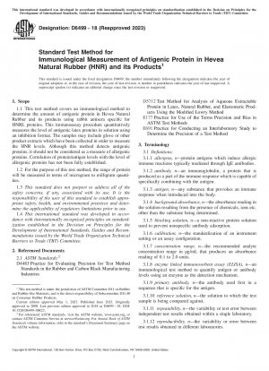 Standardtestmethode zur immunologischen Messung antigenen Proteins in Hevea-Naturkautschuk (HNR) und seinen Produkten
