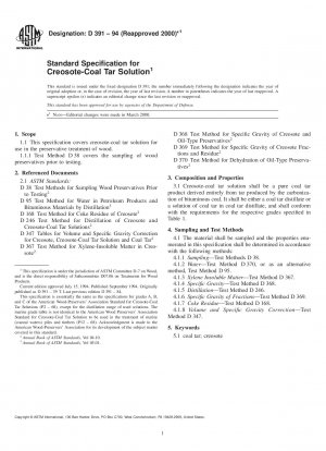Standardspezifikation für Kreosot-Kohlenteer-Lösung