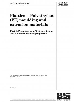 Kunststoffe - Form- und Extrusionsmaterialien aus Polyethylen (PE) - Herstellung von Prüfkörpern und Bestimmung der Eigenschaften