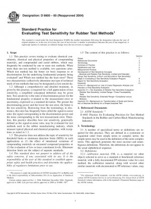 Standardpraxis zur Bewertung der Testempfindlichkeit für Gummitestmethoden