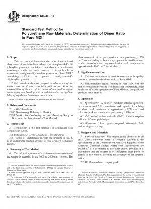 Standardtestmethode für Polyurethan-Rohstoffe: Bestimmung des Dimerverhältnisses in reinem MDI