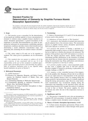 Standardpraxis zur Bestimmung von Elementen mittels Graphitofen-Atomabsorptionsspektrometrie