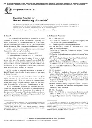 Standardpraxis für die natürliche Verwitterung von Materialien