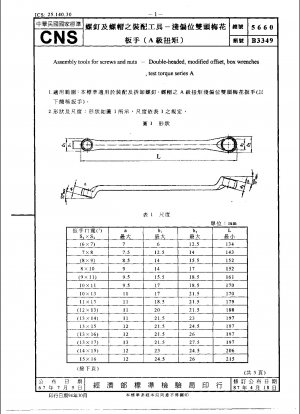Montagewerkzeuge für Schrauben und Muttern – Doppelkopf-Ringschlüssel mit modifizierter Kröpfung, Prüfdrehmoment Serie A