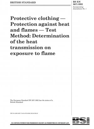 Schutzkleidung – Schutz vor Hitze und Flammen – Prüfmethode: Bestimmung der Wärmeübertragung bei Flammeneinwirkung