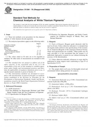Standardtestmethoden für die chemische Analyse von weißen Titanpigmenten