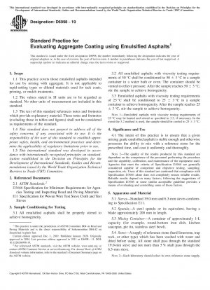 Standardpraxis zur Bewertung der Zuschlagstoffbeschichtung mit emulgierten Asphalten