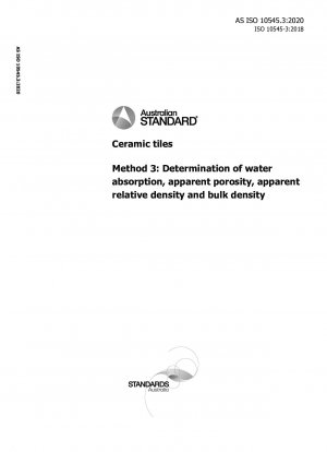 Keramikfliesen, Methode 3: Bestimmung der Wasseraufnahme, der scheinbaren Porosität, der scheinbaren relativen Dichte und der Schüttdichte