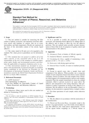 Standardtestmethode für den Füllstoffgehalt von Phenol-, Resorcin- und Melaminklebstoffen