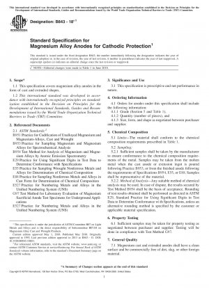 Standardspezifikation für Anoden aus Magnesiumlegierung für den kathodischen Schutz