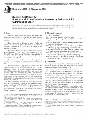 Standardtestmethode für Porosität in Gold- und Palladiumbeschichtungen durch schwefelige Säure/Schwefeldioxiddampf