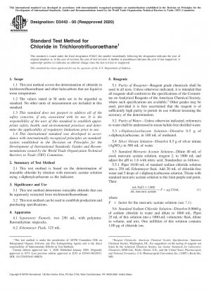 Standardtestmethode für Chlorid in Trichlortrifluorethan