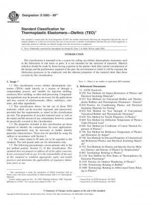 Standardklassifizierung für thermoplastische Elastomere-Olefin (TEO)