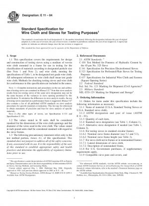 Standardspezifikation für Drahtgewebe und Siebe für Testzwecke
