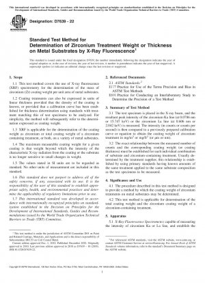 Standardtestmethode zur Bestimmung des Zirkoniumbehandlungsgewichts oder der Zirkoniumdicke auf Metallsubstraten durch Röntgenfluoreszenz