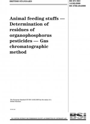 Tierfuttermittel. Bestimmung von Rückständen von Organophosphor-Pestiziden. Gaschromatographische Methode