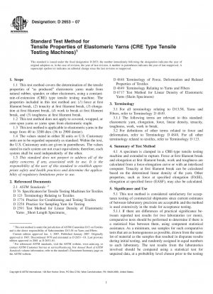 Standardprüfverfahren für Zugeigenschaften von Elastomergarnen (Zugprüfmaschinen vom Typ CRE)