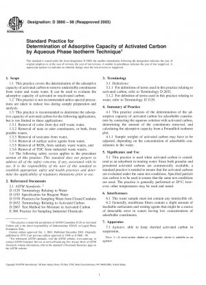 Standardverfahren zur Bestimmung der Adsorptionskapazität von Aktivkohle durch die Isothermentechnik der wässrigen Phase