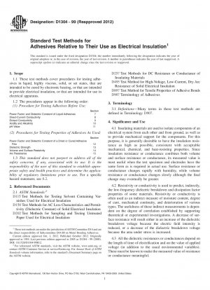 Standardtestmethoden für Klebstoffe im Hinblick auf ihre Verwendung als elektrische Isolierung