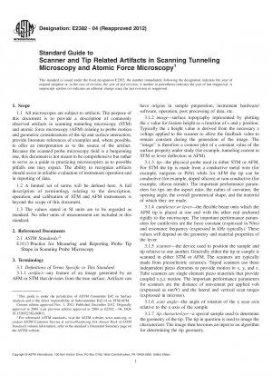 Standardhandbuch für Scanner- und Spitzenartefakte in der Rastertunnelmikroskopie und der Rasterkraftmikroskopie