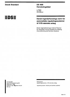 Verhaltenskodex von Dansk Ingeniorforening für automatische Steuerungssysteme für Heizungs-, Klima- und Sanitärsysteme