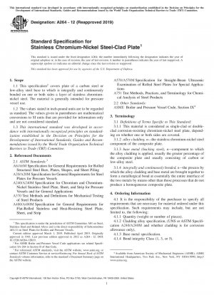 Standardspezifikation für mit rostfreiem Chrom-Nickel-Stahl plattierte Platten
