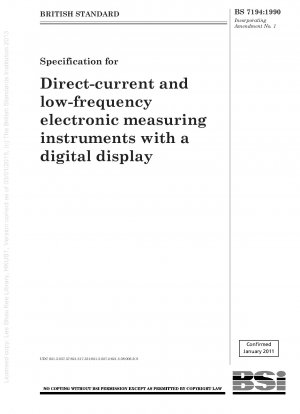Spezifikation für elektronische Gleichstrom- und Niederfrequenzmessgeräte mit digitaler Anzeige