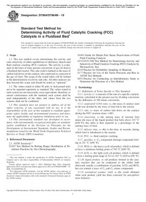Standardtestmethode zur Bestimmung der Aktivität von FCC-Katalysatoren (Fluid Catalytic Cracking) in einem Wirbelbett