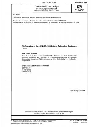 Elastische Bodenbeläge - Bestimmung der Scherkraft; Deutsche Fassung EN 432:1994