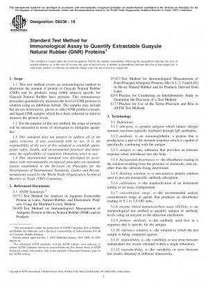 Standardtestmethode für immunologische Tests zur Quantifizierung extrahierbarer Guayule-Naturkautschuk (GNR)-Proteine