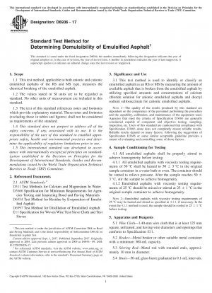 Standardtestverfahren zur Bestimmung der Demulgierbarkeit von emulgiertem Asphalt