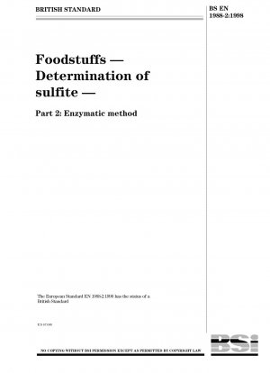 Lebensmittel - Bestimmung von Sulfit - Enzymatische Methode