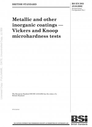 Metallische und andere anorganische Beschichtungen – Mikrohärtetests nach Vickers und Knoop