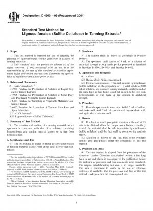 Standardtestmethode für Lignosulfonate (Sulfitzellulose) in Gerbextrakten