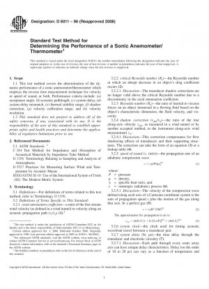 Standardtestmethode zur Bestimmung der Leistung eines Schallanemometers/Thermometers
