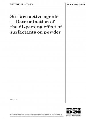 Oberflächenaktive Mittel – Bestimmung der dispergierenden Wirkung von Tensiden auf Pulver