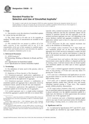 Standardpraxis für die Auswahl und Verwendung von emulgierten Asphalten