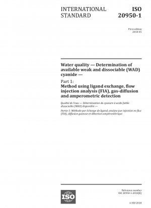 Wasserqualität – Bestimmung des verfügbaren schwachen und dissoziierbaren (WAD) Cyanids – Teil 1: Methode mit Ligandenaustausch, Fließinjektionsanalyse (FIA), Gasdiffusion und amperometrischer Detektion