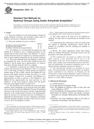 Standardtestmethoden für Hydroxylgruppen mittels Essigsäureanhydrid-Acetylierung
