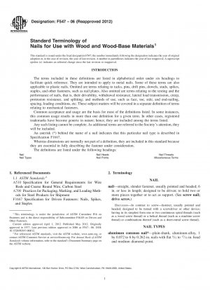 Standardterminologie von Nägeln zur Verwendung mit Holz und Holzwerkstoffen