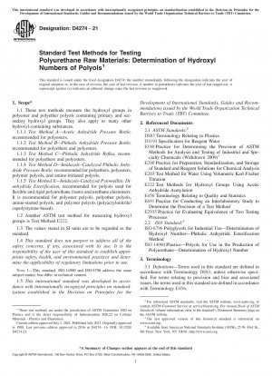 Standardtestmethoden zur Prüfung von Polyurethan-Rohstoffen: Bestimmung der Hydroxylzahlen von Polyolen