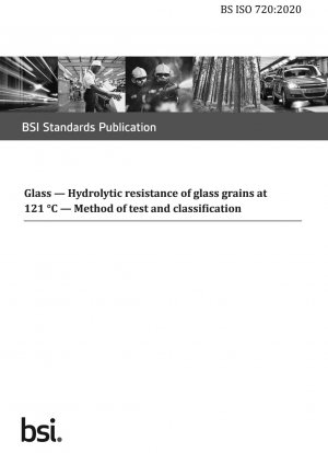 Glas. Hydrolytische Beständigkeit von Glaskörnern bei 121 °C. Test- und Klassifizierungsmethode