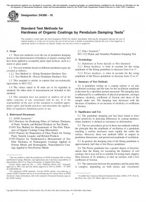 Standardtestmethoden für die Härte organischer Beschichtungen durch Pendeldämpfungstests