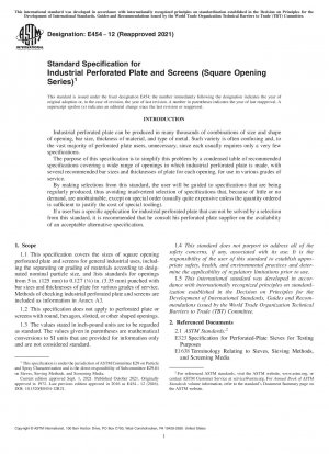 Standardspezifikation für industrielle Lochplatten und Siebe (Serie mit quadratischer Öffnung)