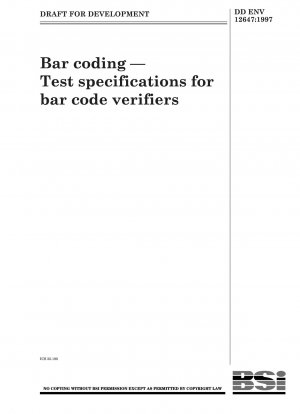 Barcode. Testspezifikationen für Barcodeprüfgeräte
