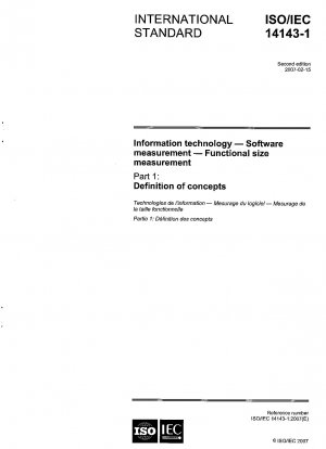 Informationstechnik – Softwaremessung – Funktionale Größenmessung – Teil 1: Definition von Konzepten