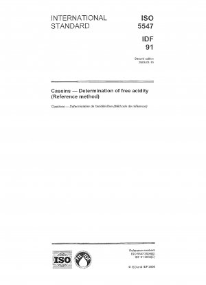 Kaseine - Bestimmung der freien Säure (Referenzmethode)