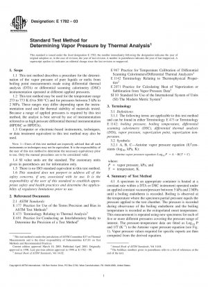 Standardtestmethode zur Bestimmung des Dampfdrucks durch thermische Analyse