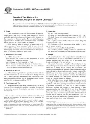 Standardtestmethode für die chemische Analyse von Holzkohle