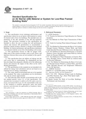 Standardspezifikation für ein Luftverzögerungsmaterial (AR) oder -system für niedrige Gebäudewände mit Rahmen